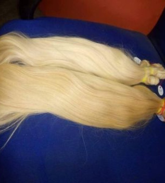 Double wefted blonde hair
